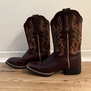 Tony Lama Dark Brown square toe cowgirl boots